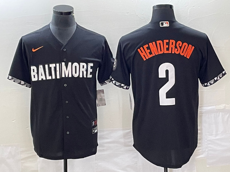 Men's Baltimore Orioles Gunnar Henderson #2 Black 2023 City Connect Jersey